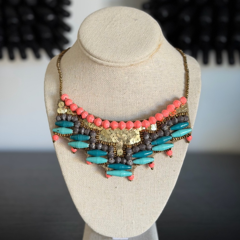 31 Bits Colorful Beaded Antiquity Necklace - Authentic